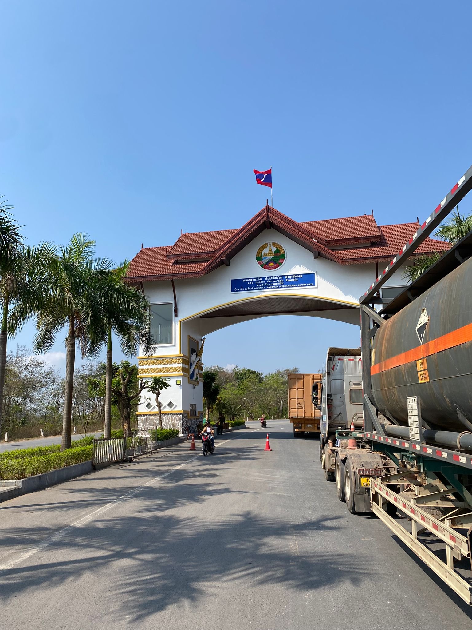 Border gate ahead at the Vietnam-China frontier
